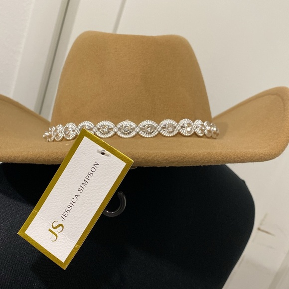 NWT Jessica Simpson,  Ashleigh Twisted Rhinestone Western Cowboy Hat / NS - Picture 3 of 9